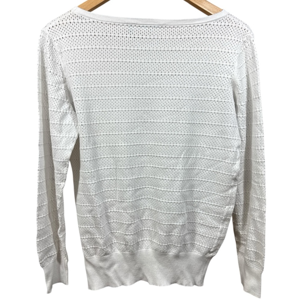 Theory White Kristaly Dream Open Knit Sweater - Picture 2 of 4
